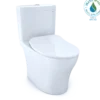 TOTO Aquia IV Two-Piece Elongated Dual Flush 1.28 and 0.9 GPF Toilet with CEFIONTECT and SoftClose Seat, WASHLET+ Ready, Cotton White, Vitreous China, MS446234CEMFGN#01