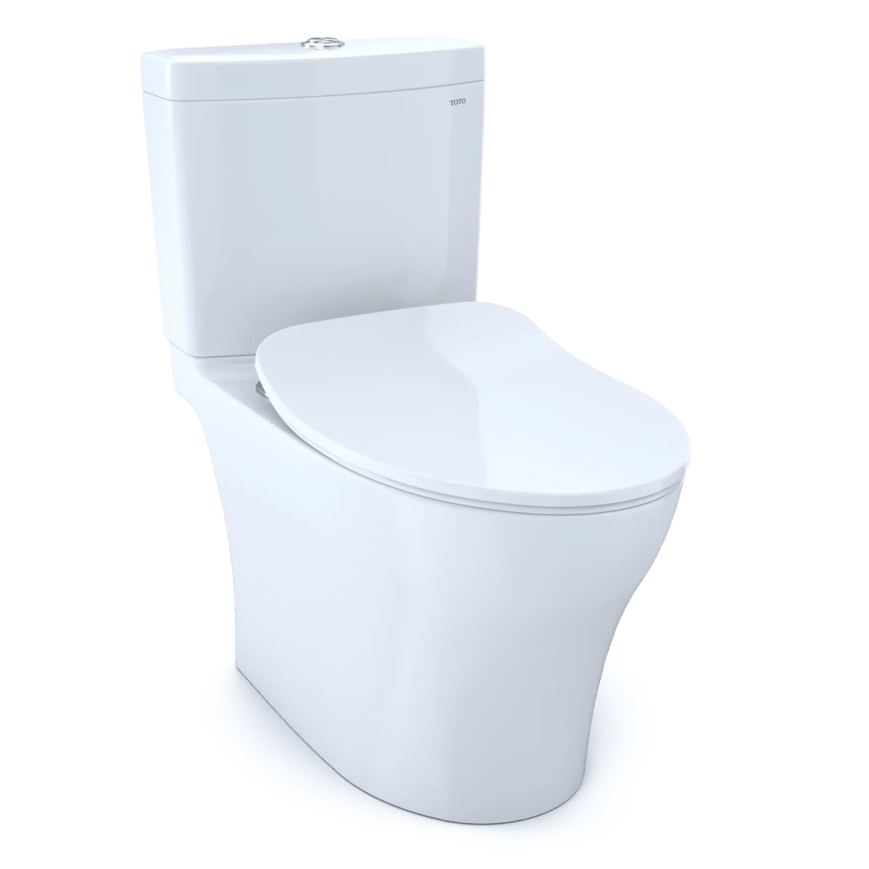TOTO Aquia IV Two-Piece Elongated Dual Flush 1.28 and 0.9 GPF Toilet with CEFIONTECT and SoftClose Seat, WASHLET+ Ready, Cotton White, Vitreous China, MS446234CEMFGN#01