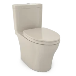 TOTO Aquia IV WASHLET+ Two-Piece Elongated Dual Flush 1.28 and 0.9 GPF Toilet with CEFIONTECT, Bone, Vitreous China, MS446124CEMGN#03