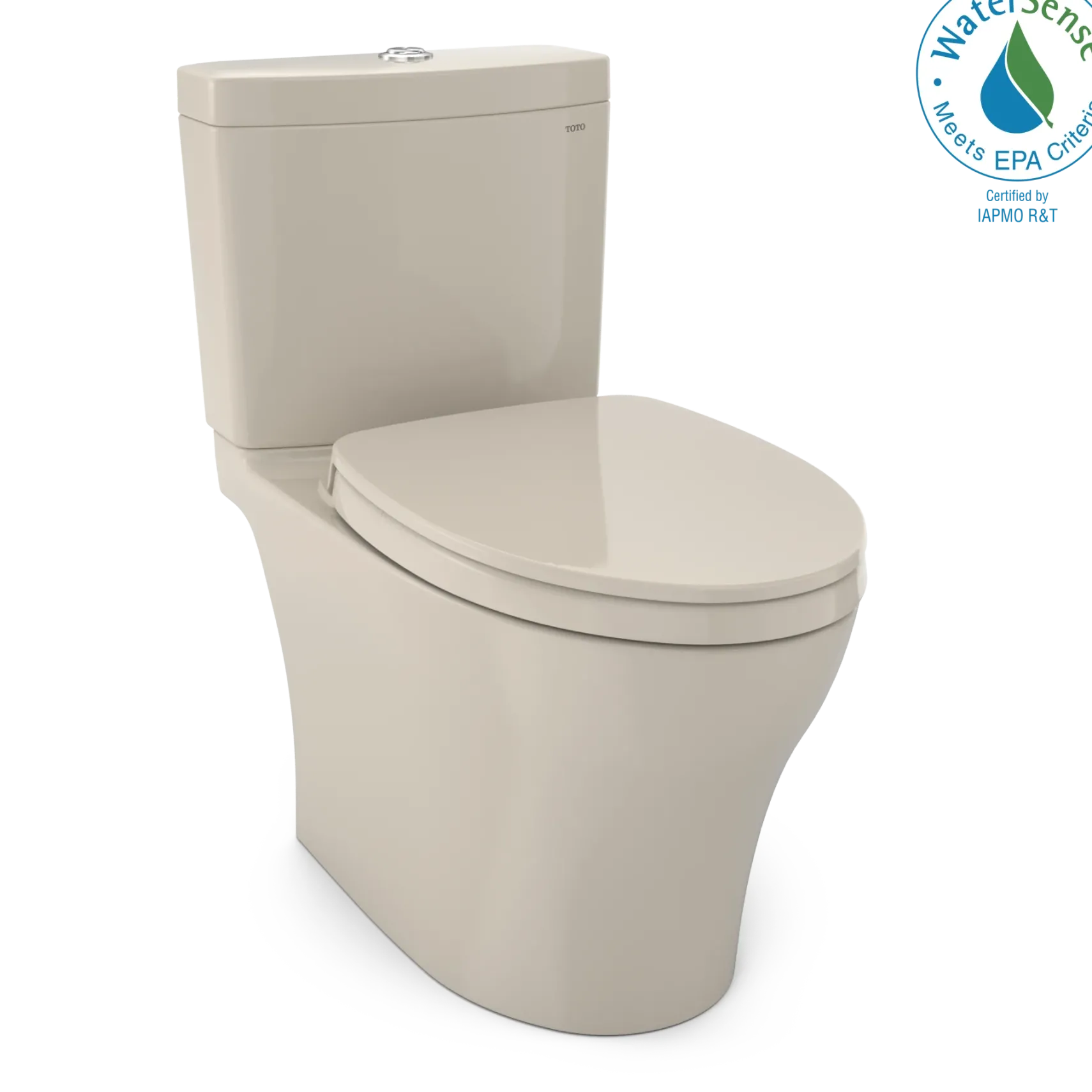 TOTO Aquia IV WASHLET+ Two-Piece Elongated Dual Flush 1.28 and 0.9 GPF Toilet with CEFIONTECT, Bone, Vitreous China, MS446124CEMGN#03