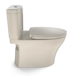 TOTO Aquia IV WASHLET+ Two-Piece Elongated Dual Flush 1.28 and 0.9 GPF Toilet with CEFIONTECT, Bone, Vitreous China, MS446124CEMGN#03