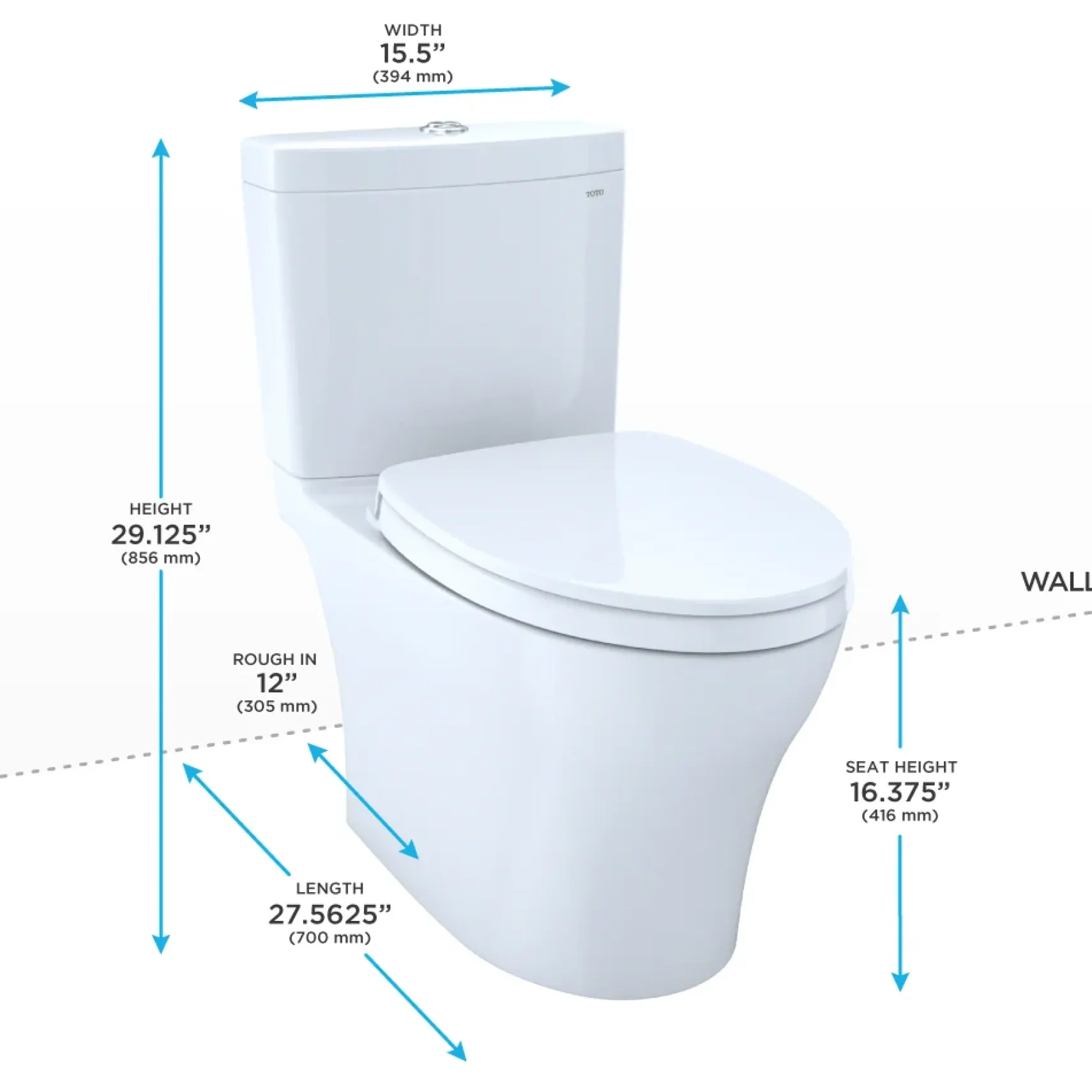 TOTO Aquia IV WASHLET+ Two-Piece Elongated Dual Flush 1.28 and 0.9 GPF Toilet with CEFIONTECT, Bone, Vitreous China, MS446124CEMGN#03