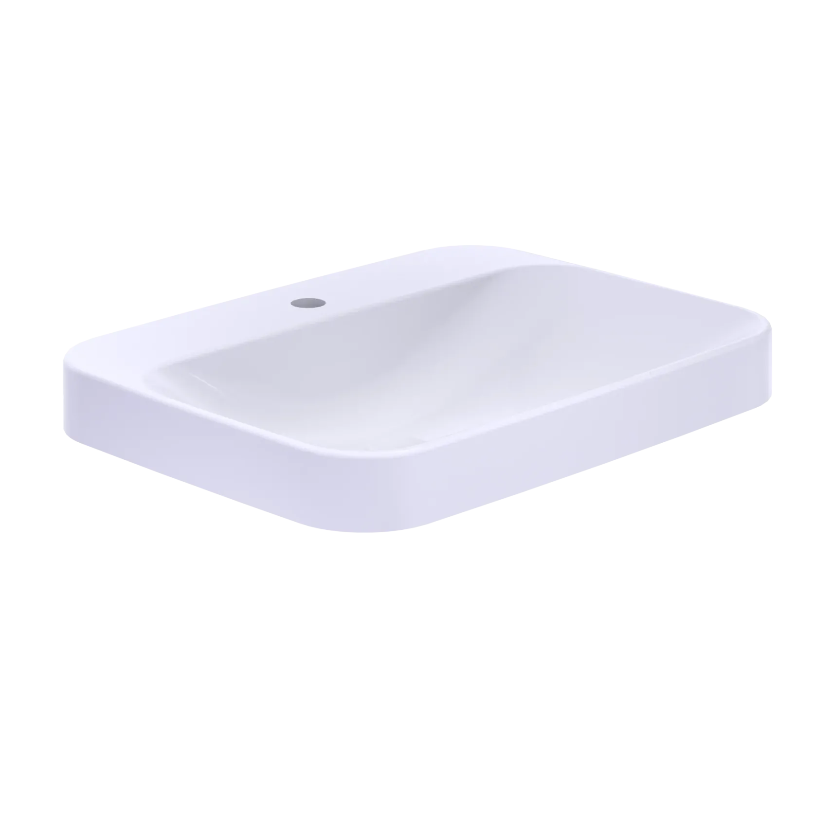 TOTO Arvina Rectangular 23" Vessel Bathroom Sink with CEFIONTECT for Single Hole Faucets, Cotton White, Vitreous China, LT416G#01