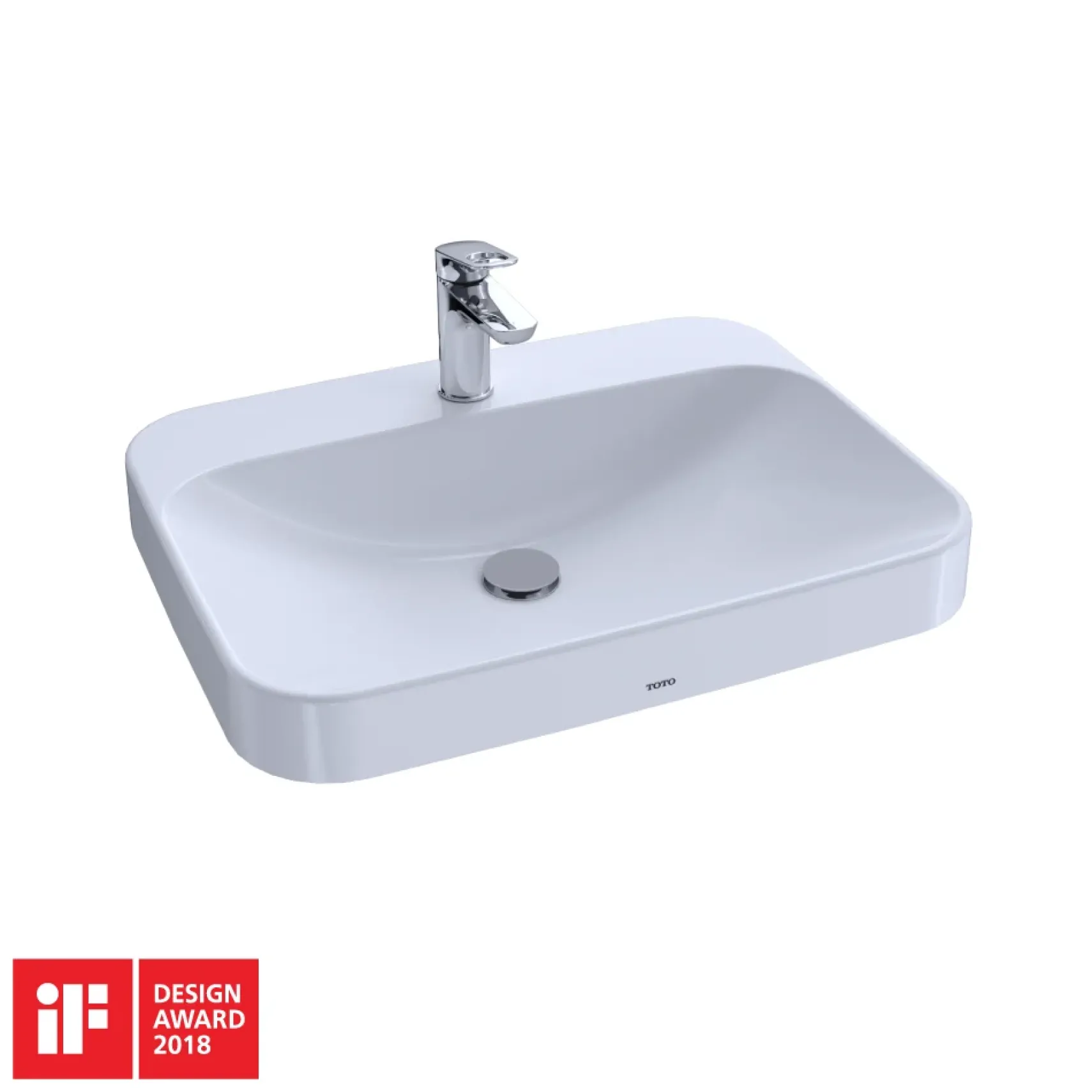 TOTO Arvina Rectangular 23" Vessel Bathroom Sink with CEFIONTECT for Single Hole Faucets, Cotton White, Vitreous China, LT416G#01
