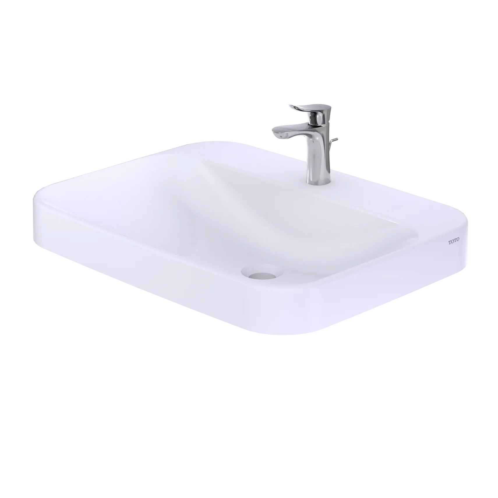 TOTO Arvina Rectangular 23" Vessel Bathroom Sink with CEFIONTECT for Single Hole Faucets, Cotton White, Vitreous China, LT416G#01