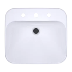 TOTO Arvina Rectangular 20" Vessel Bathroom Sink with CEFIONTECT for 8 Inch Center Faucets, Cotton White, Vitreous China, LT415.8G#01