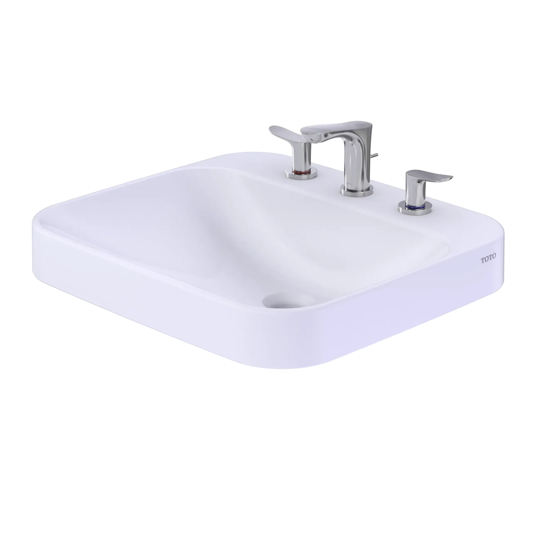 TOTO Arvina Rectangular 20" Vessel Bathroom Sink with CEFIONTECT for 8 Inch Center Faucets, Cotton White, Vitreous China, LT415.8G#01