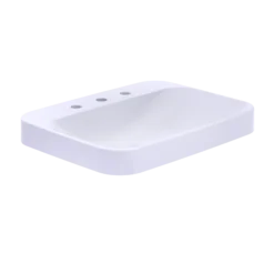 TOTO Arvina Rectangular 23" Vessel Bathroom Sink with CEFIONTECT for 8 Inch Center Faucets, Cotton White, Vitreous China, LT416.8G#01