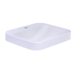 TOTO Arvina Rectangular 20" Vessel Bathroom Sink with CEFIONTECT for Single Hole Faucets, Cotton White, Vitreous China, LT415G#01