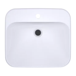TOTO Arvina Rectangular 20" Vessel Bathroom Sink with CEFIONTECT for Single Hole Faucets, Cotton White, Vitreous China, LT415G#01