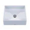 TOTO Arvina Square Vessel Fireclay Bathroom Sink, Cotton White, Fired Clay, LT574#01