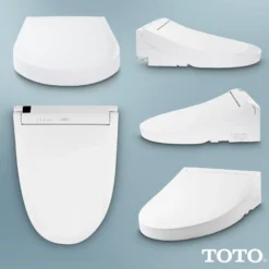 TOTO C5 WASHLET+ Ready Electronic Bidet Toilet Seat with PREMIST and EWATER+ Wand Cleaning, Elongated, Cotton White, Plastic, SW3084T40#01