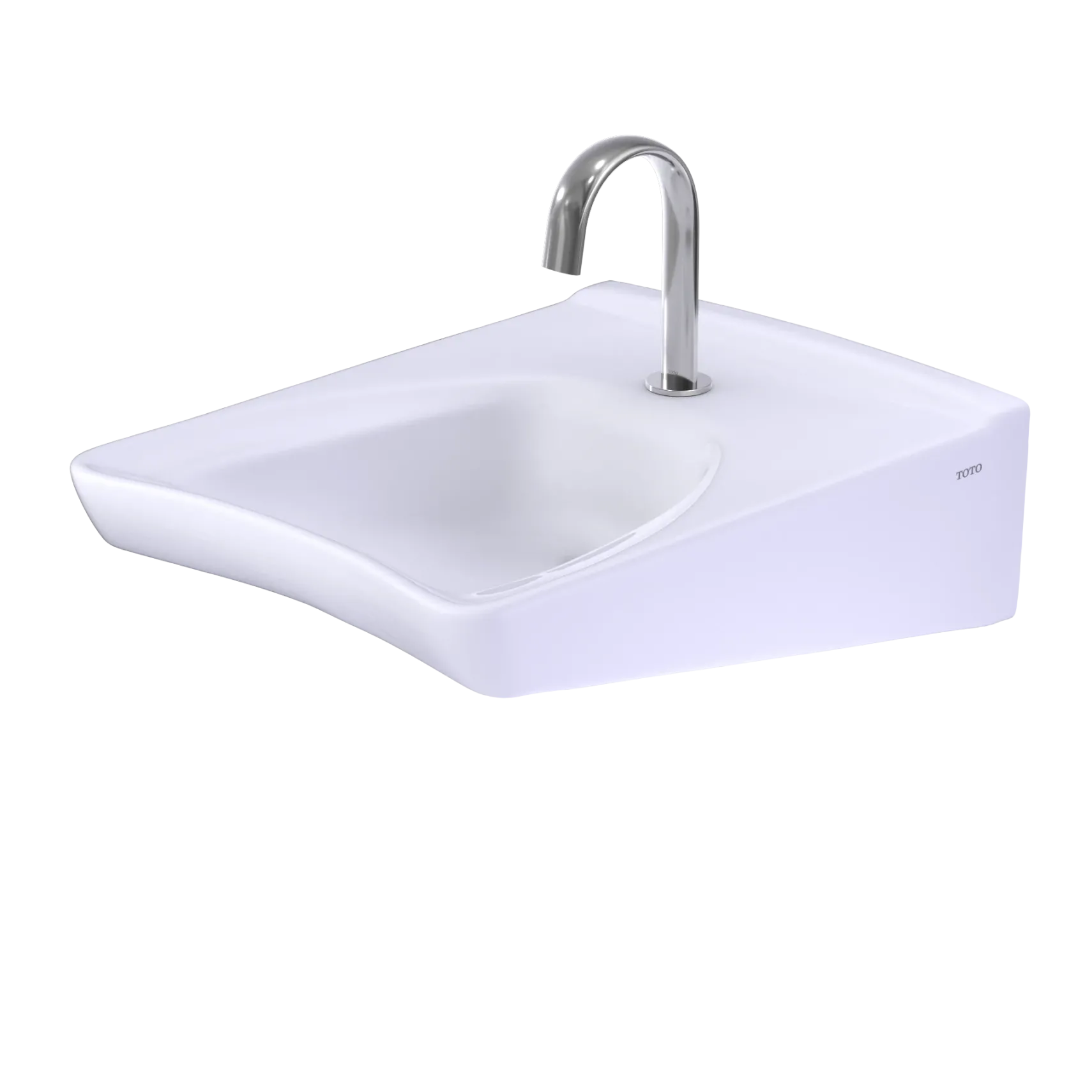 TOTO Commercial 20 1/2" x 27" Rectangle Wallmount Vitreous China Bathroom Sink, ADA Compliant, Cotton White, Single Faucet Hole, LT308#01