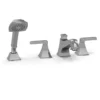TOTO Connelly Two Handle Deck-Mount Roman Tub Filler Trim with Hand Shower, Polished Chrome, Brass, TB221S#CP