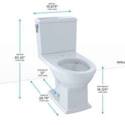 TOTO Connelly Two-Piece Elongated Dual-Max, Dual Flush 1.28 and 0.9 GPF Universal Height Toilet, Ebony, Vitreous China, CST494CEMF#51