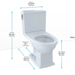 TOTO Connelly Two-Piece Elongated Dual-Max, Dual Flush 1.28 and 0.9 GPF Universal Height Toilet, Ebony, Vitreous China, CST494CEMF#51