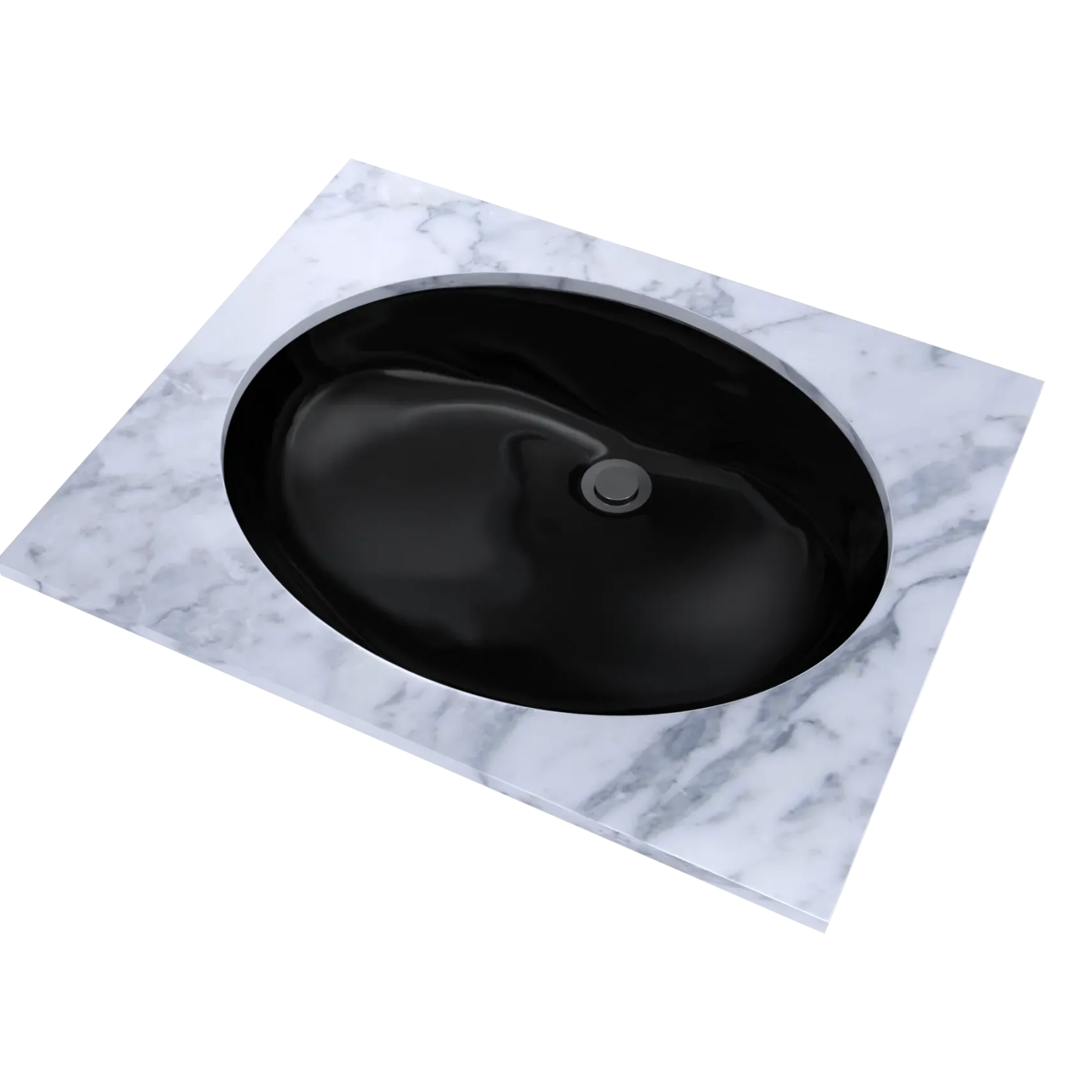 TOTO Dantesca Oval Undermount Bathroom Sink, Ebony, Vitreous China, LT597#51