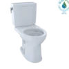 TOTO Drake II 1G Two-Piece Round 1.0 GPF Universal Height Toilet with CEFIONTECT, Cotton White, Vitreous China, CST453CUFG#01