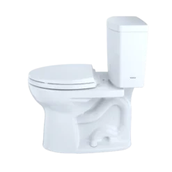 TOTO Drake II 1G Two-Piece Round 1.0 GPF Universal Height Toilet with CEFIONTECT, Cotton White, Vitreous China, CST453CUFG#01