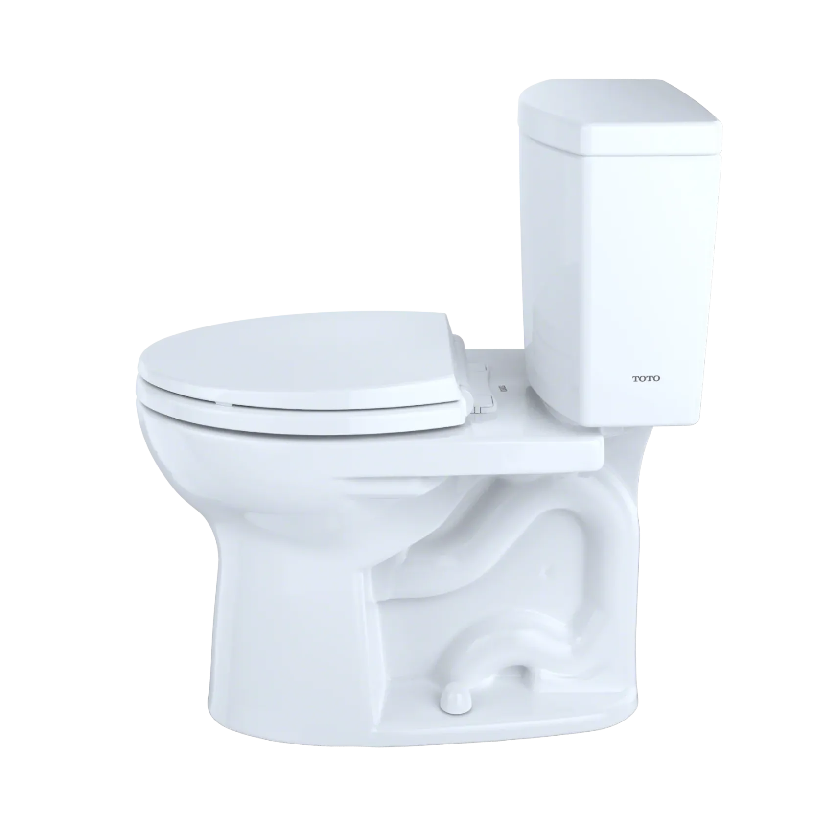 TOTO Drake II 1G Two-Piece Round 1.0 GPF Universal Height Toilet with CEFIONTECT, Cotton White, Vitreous China, CST453CUFG#01