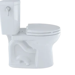 TOTO Drake II 1G Two-Piece Round 1.0 GPF Universal Height Toilet with CEFIONTECT, Cotton White, Vitreous China, CST453CUFG#01