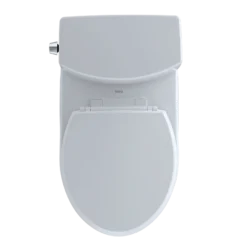 TOTO Drake II 1G Two-Piece Round 1.0 GPF Universal Height Toilet with CEFIONTECT, Cotton White, Vitreous China, CST453CUFG#01