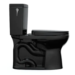 TOTO Drake II 1G Two-Piece Elongated 1.0 GPF Universal Height Toilet with SS124 SoftClose Seat, WASHLET+ Ready, Ebony, Vitreous China|Plastic, MS454124CUF#51