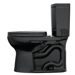 TOTO Drake II 1G Two-Piece Elongated 1.0 GPF Universal Height Toilet with SS124 SoftClose Seat, WASHLET+ Ready, Ebony, Vitreous China|Plastic, MS454124CUF#51
