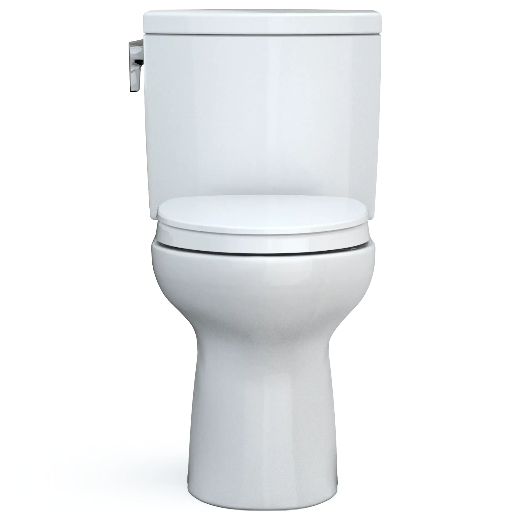TOTO Drake II 1G Two-Piece Elongated 1.0 GPF Universal Height Toilet with CEFIONTECT and SS124 SoftClose Seat, WASHLET+ Ready, Cotton White, Vitreous China|Plastic, MS454124CUFG#01