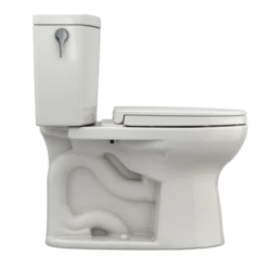 TOTO Drake II 1G Two-Piece Elongated 1.0 GPF Universal Height Toilet with CEFIONTECT and SS124 SoftClose Seat, WASHLET+ Ready, Sedona Beige, Vitreous China|Plastic, MS454124CUFG#12