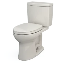 TOTO Drake II 1G Two-Piece Elongated 1.0 GPF Universal Height Toilet with CEFIONTECT and SS124 SoftClose Seat, WASHLET+ Ready, Colonia White, Vitreous China|Plastic, Colonial White, MS454124CUFG#11