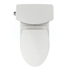 TOTO Drake II 1G Two-Piece Elongated 1.0 GPF Universal Height Toilet with CEFIONTECT and SS124 SoftClose Seat, WASHLET+ Ready, Colonia White, Vitreous China|Plastic, Colonial White, MS454124CUFG#11