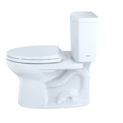TOTO Drake II 1G Two-Piece Elongated 1.0 GPF Universal Height Toilet with CEFIONTECT, Cotton White, Vitreous China, CST454CUFG#01