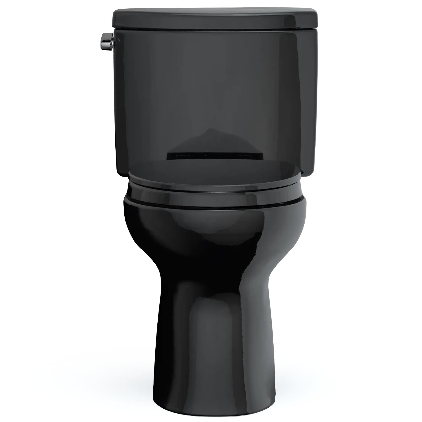 TOTO Drake II Two-Piece Elongated 1.28 GPF Universal Height Toilet with SS124 SoftClose Seat, WASHLET+ Ready, Ebony, Vitreous China|Plastic, MS454124CEF#51