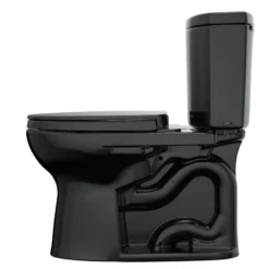 TOTO Drake II Two-Piece Elongated 1.28 GPF Universal Height Toilet with SS124 SoftClose Seat, WASHLET+ Ready, Ebony, Vitreous China|Plastic, MS454124CEF#51