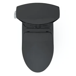 TOTO Drake II Two-Piece Elongated 1.28 GPF Universal Height Toilet with SS124 SoftClose Seat, WASHLET+ Ready, Ebony, Vitreous China|Plastic, MS454124CEF#51