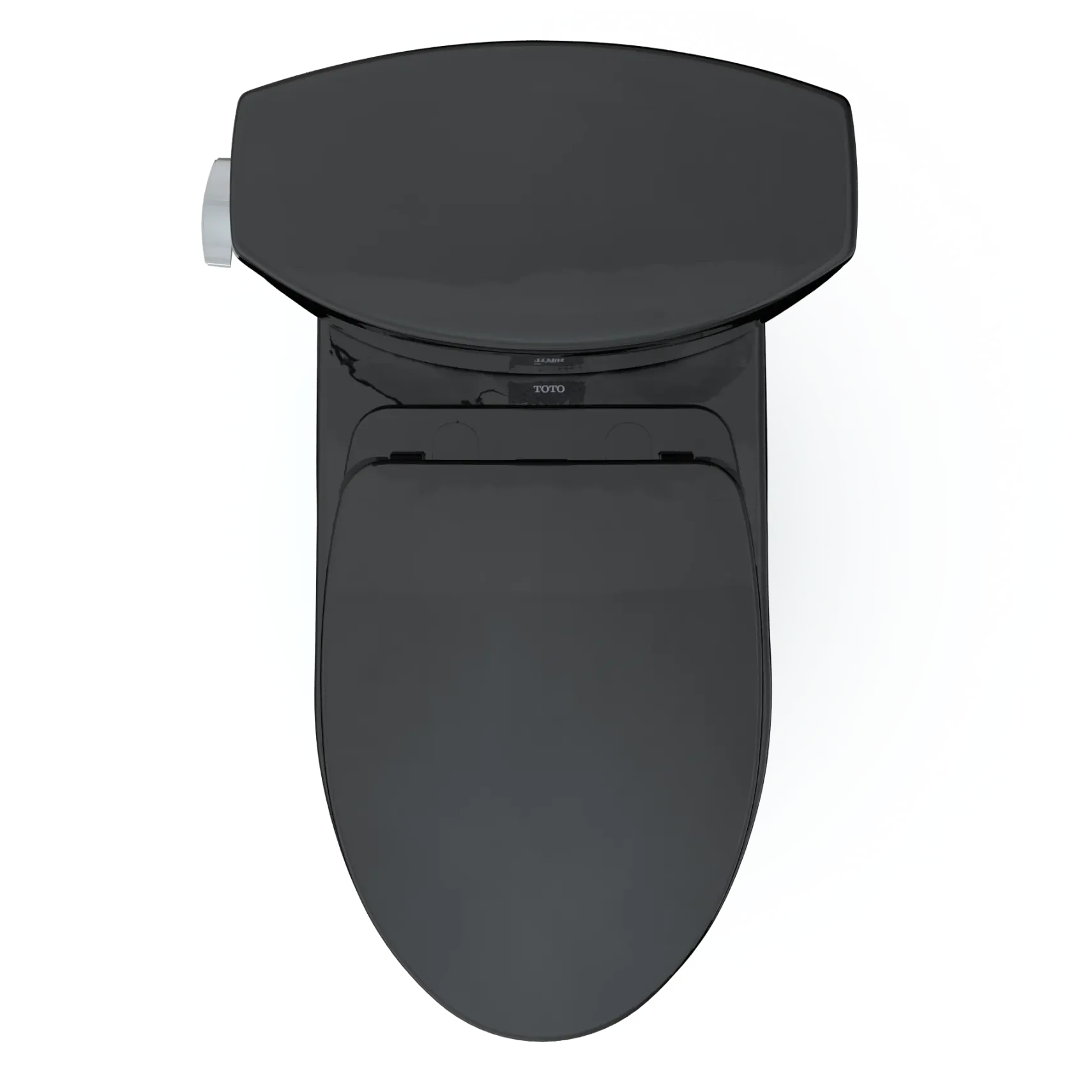TOTO Drake II Two-Piece Elongated 1.28 GPF Universal Height Toilet with SS124 SoftClose Seat, WASHLET+ Ready, Ebony, Vitreous China|Plastic, MS454124CEF#51