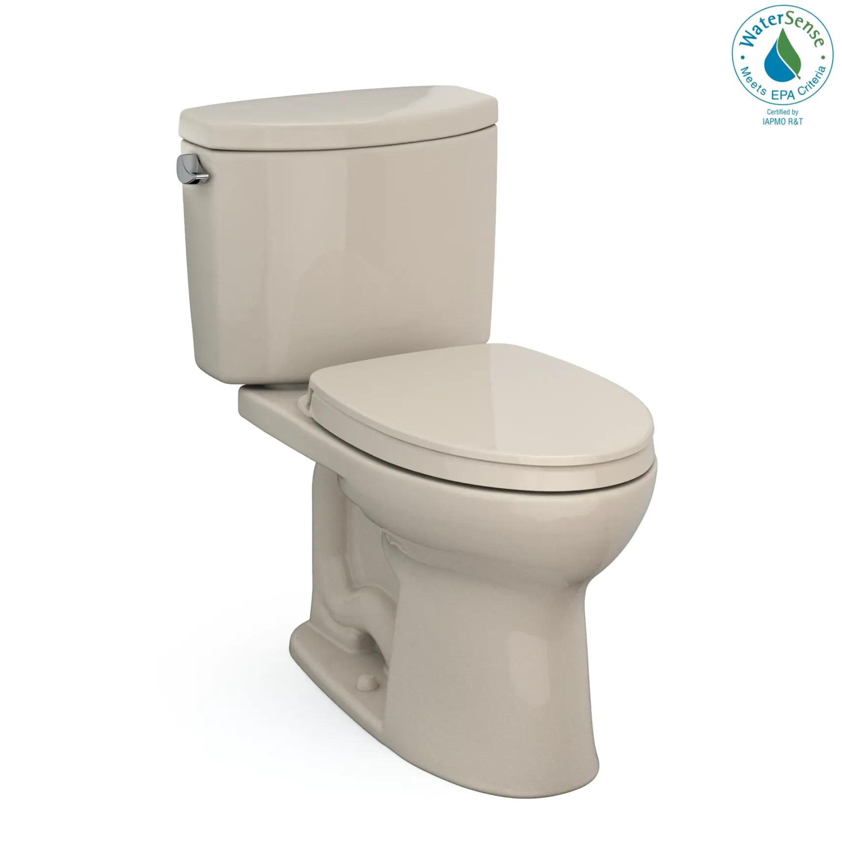 TOTO Drake II Two-Piece Elongated 1.28 GPF Universal Height Toilet with CEFIONTECT and SS124 SoftClose Seat, WASHLET+ Ready, Bone, Vitreous China|Plastic, MS454124CEFG#03