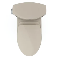 TOTO Drake II Two-Piece Elongated 1.28 GPF Universal Height Toilet with CEFIONTECT and SS124 SoftClose Seat, WASHLET+ Ready, Bone, Vitreous China|Plastic, MS454124CEFG#03