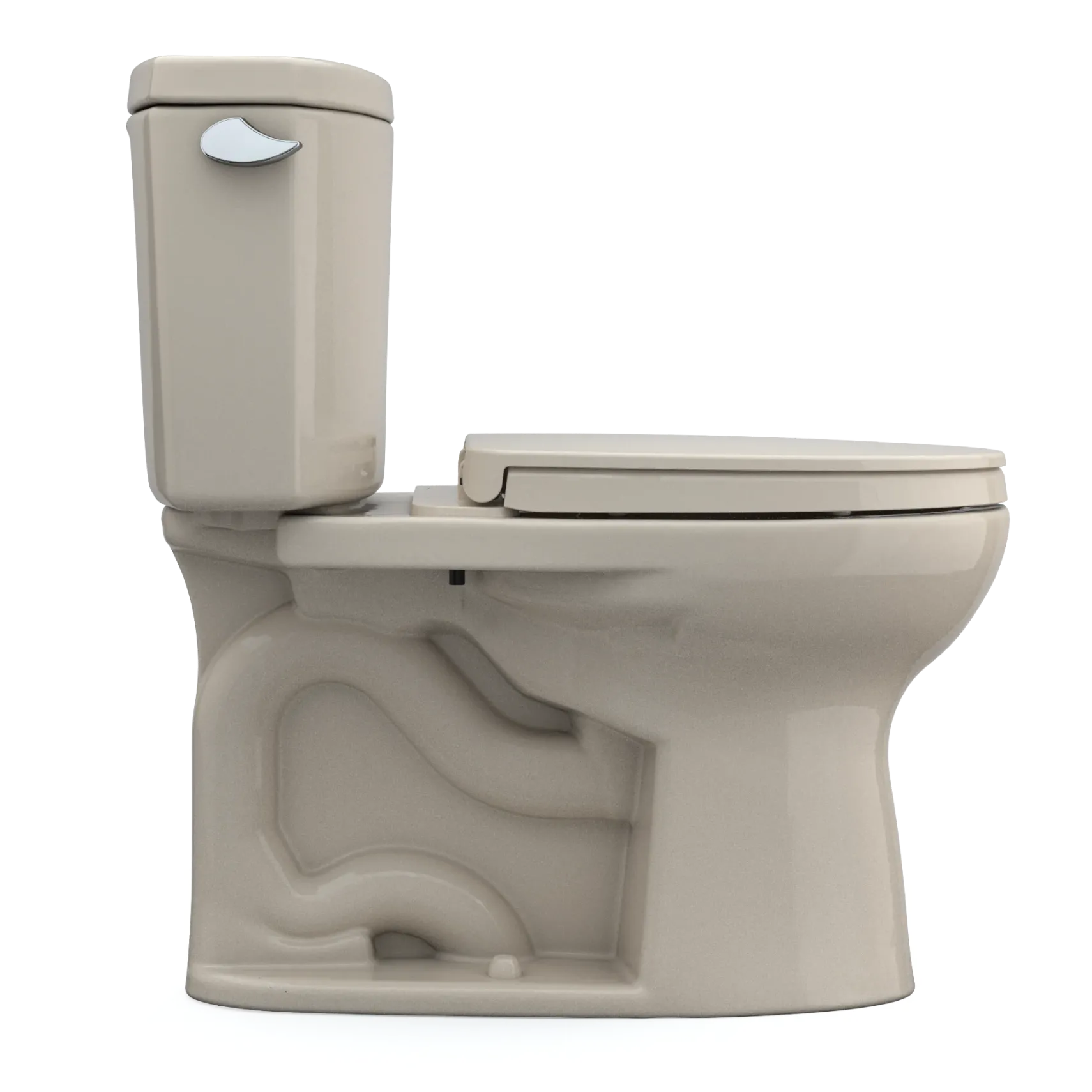 TOTO Drake II Two-Piece Elongated 1.28 GPF Universal Height Toilet with CEFIONTECT and SS124 SoftClose Seat, WASHLET+ Ready, Bone, Vitreous China|Plastic, MS454124CEFG#03
