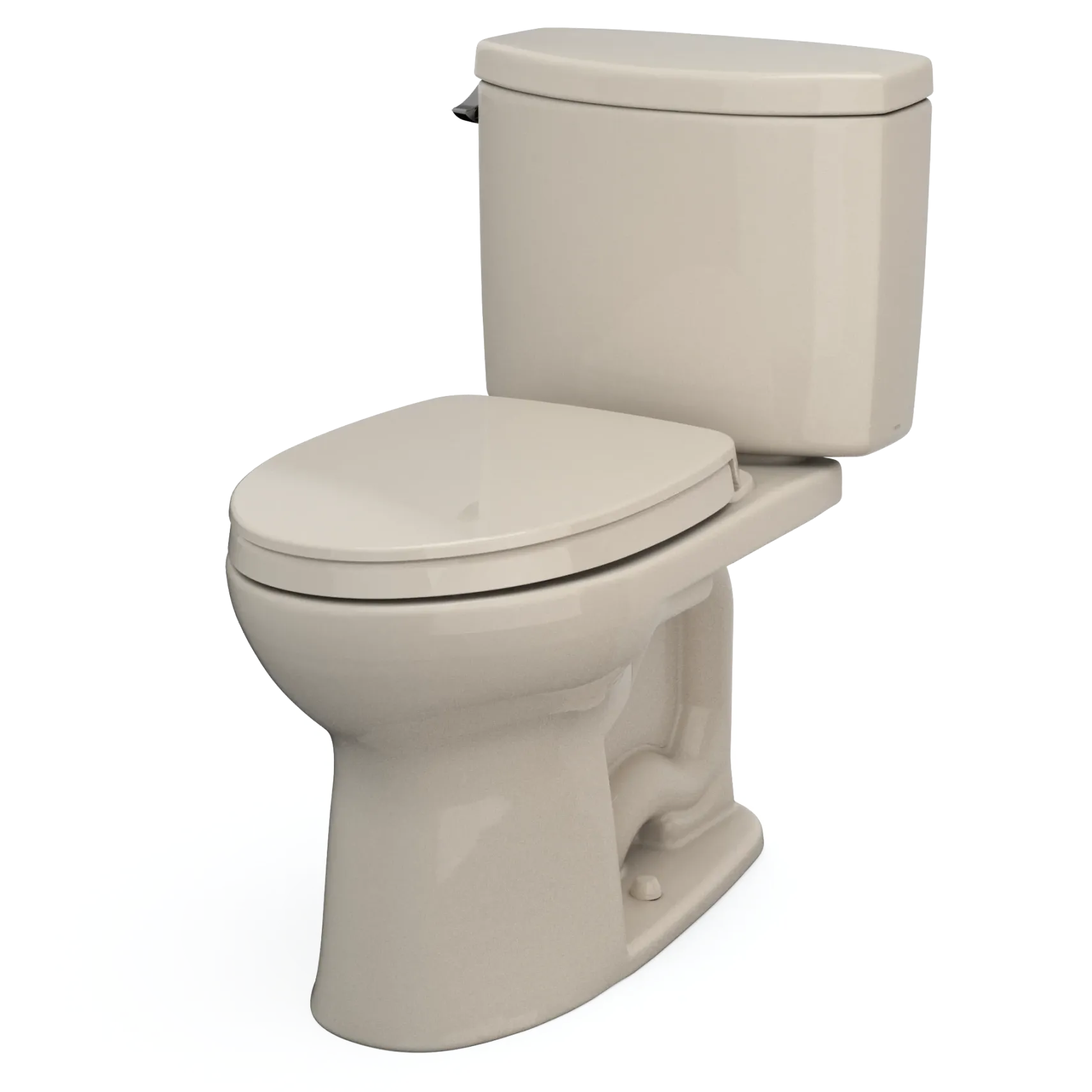 TOTO Drake II Two-Piece Elongated 1.28 GPF Universal Height Toilet with CEFIONTECT and SS124 SoftClose Seat, WASHLET+ Ready, Bone, Vitreous China|Plastic, MS454124CEFG#03