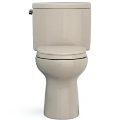 TOTO Drake II Two-Piece Elongated 1.28 GPF Universal Height Toilet with CEFIONTECT and SS124 SoftClose Seat, WASHLET+ Ready, Bone, Vitreous China|Plastic, MS454124CEFG#03