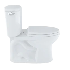 TOTO Drake II Two-Piece Elongated 1.28 GPF Universal Height Toilet with CEFIONTECT, Cotton White, Vitreous China, CST454CEFG#01