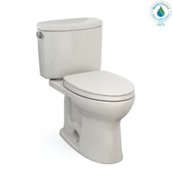 TOTO Drake II Two-Piece Elongated 1.28 GPF Universal Height Toilet with CEFIONTECT and SS124 SoftClose Seat, WASHLET+ Ready, Sedona Beige, Vitreous China|Plastic, MS454124CEFG#12