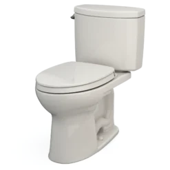 TOTO Drake II Two-Piece Elongated 1.28 GPF Universal Height Toilet with CEFIONTECT and SS124 SoftClose Seat, WASHLET+ Ready, Sedona Beige, Vitreous China|Plastic, MS454124CEFG#12