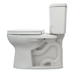 TOTO Drake II Two-Piece Elongated 1.28 GPF Universal Height Toilet with CEFIONTECT and SS124 SoftClose Seat, WASHLET+ Ready, Sedona Beige, Vitreous China|Plastic, MS454124CEFG#12