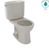 TOTO Drake II Two-Piece Round 1.28 GPF Universal Height Toilet with CEFIONTECT, Bone, Vitreous China, CST453CEFG#03