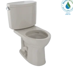 TOTO Drake II Two-Piece Round 1.28 GPF Universal Height Toilet with CEFIONTECT, Bone, Vitreous China, CST453CEFG#03