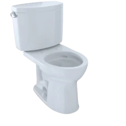 TOTO Drake II Two-Piece Round 1.28 GPF Universal Height Toilet with CEFIONTECT, Cotton White, Vitreous China, CST453CEFG#01