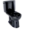 TOTO Drake II Two-Piece Round 1.28 GPF Universal Height Toilet, Ebony, Vitreous China, CST453CEF#51